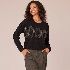 Democracy Sparkle Fringe Sweater